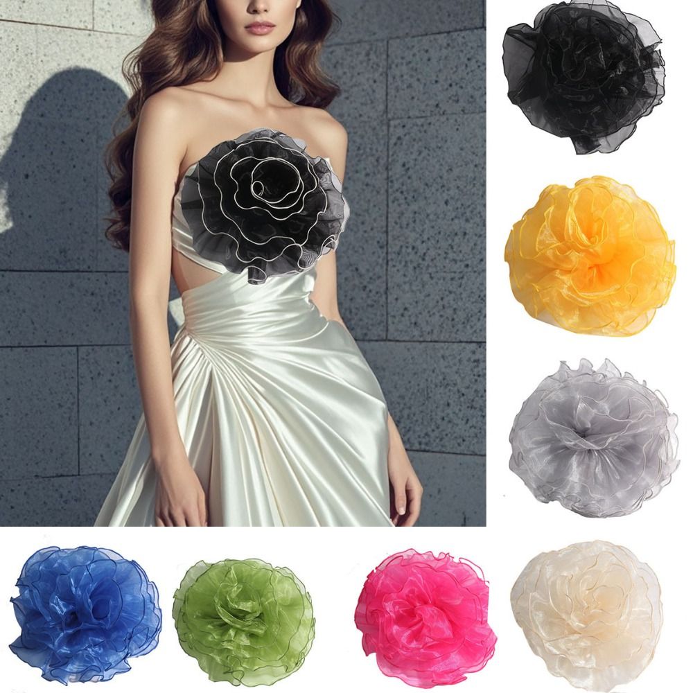 Applique Patch Flower - DIY 3D Large Fabric Flower Brooch