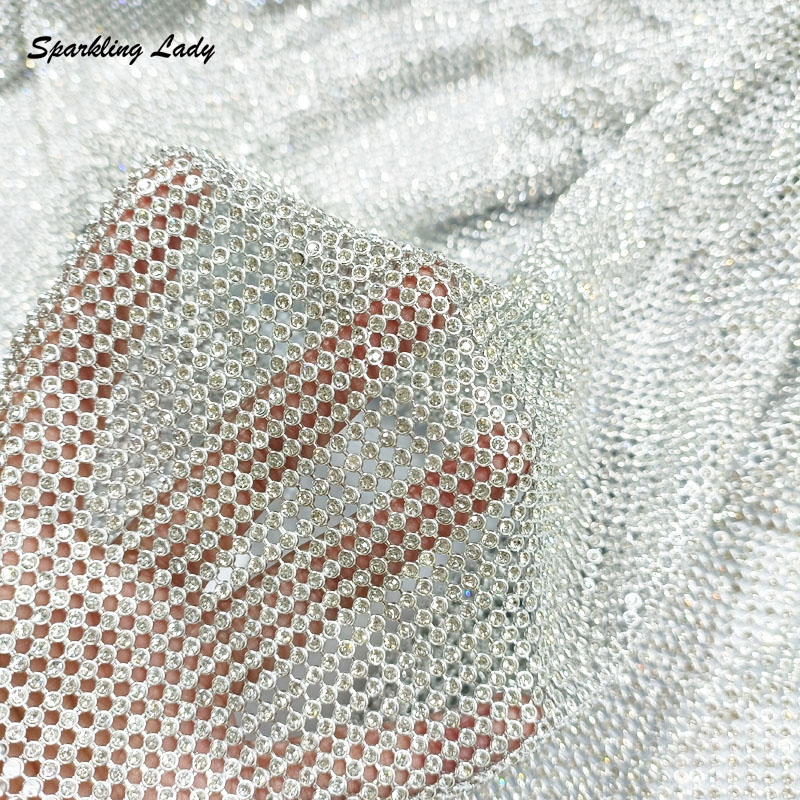3MM Fashion Metal Rhinestone F - Crystal Mesh Fabric 评论和价格