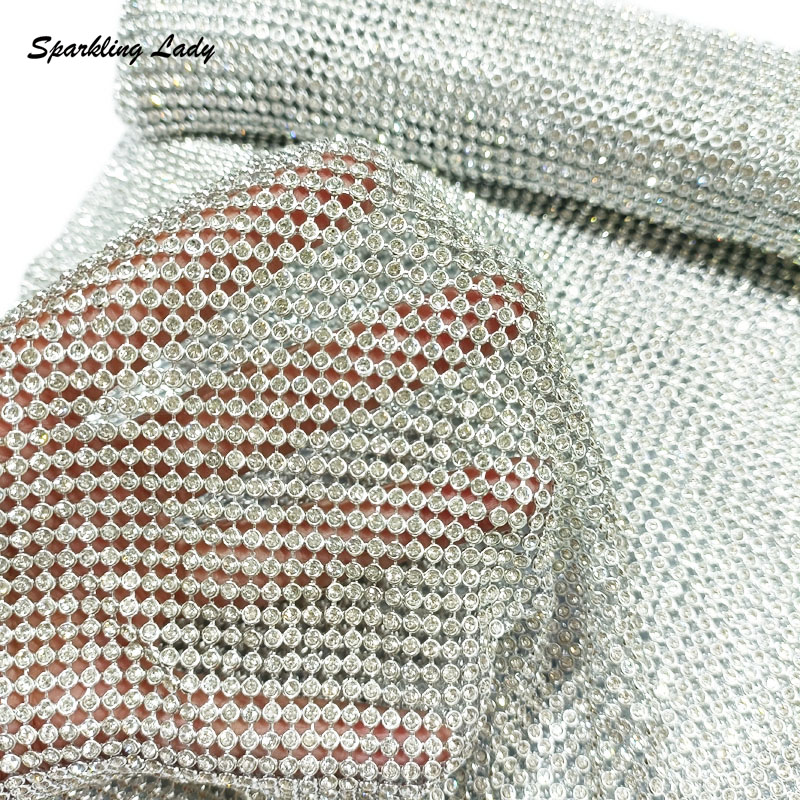3MM Fashion Metal Rhinestone F - Crystal Mesh Fabric 评论和价格