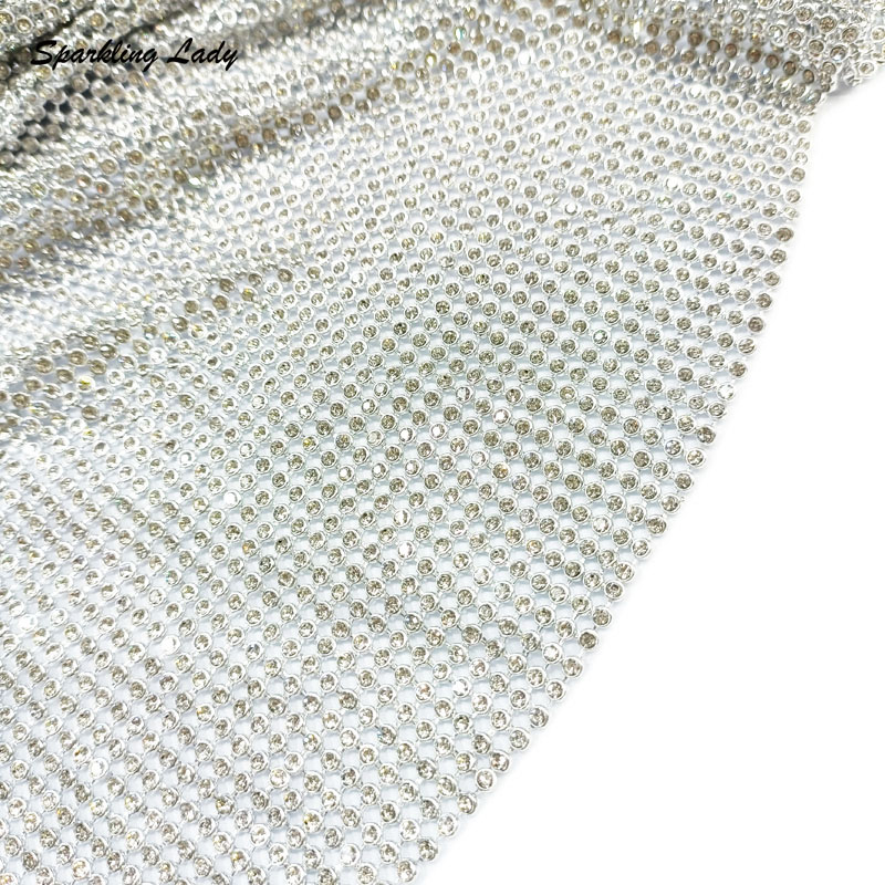 3MM Fashion Metal Rhinestone F - Crystal Mesh Fabric 评论和价格