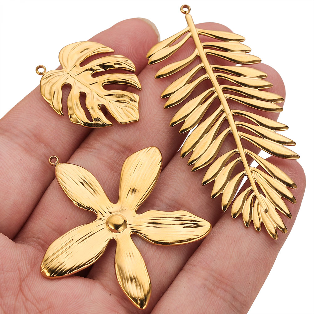 5PCS Stainless Steel Large Lea - Embellishment Crafts 评论和价格