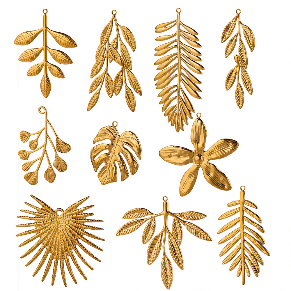 5PCS Stainless Steel Large Lea - Embellishment Crafts 评论和价格