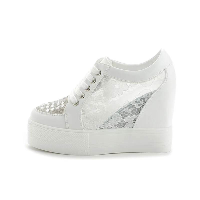 Fashion Sneakers Women Platfor - Crystal Mesh Fabric 评论和价格