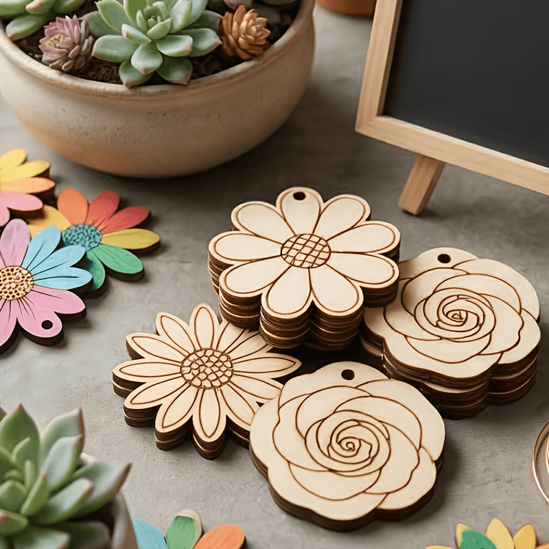 50Pcs/set 35mm Mixed Flower Wo - Easter Craft Embellishment Set 评论和价格