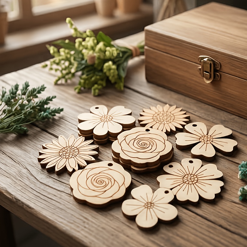50Pcs/set 35mm Mixed Flower Wo - Easter Craft Embellishment Set 评论和价格