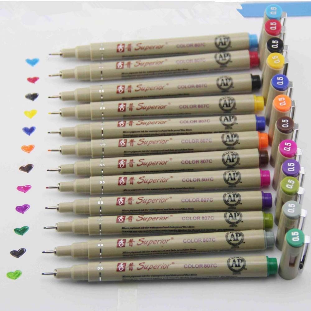12 Colors Porous-Point Pens Dr - Copic Marker Sketch 评论和价格