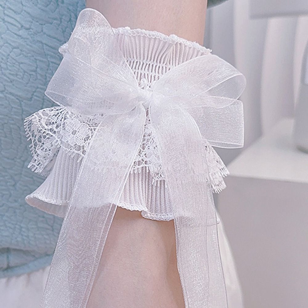 Arm Warmers Bowknot Arm Sleeve - Elastic Lace Trim 评论和价格