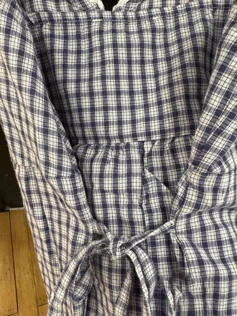 Navy Plaid Tank Shorts 2 Piece - Elastic Lace Trim 评论和价格