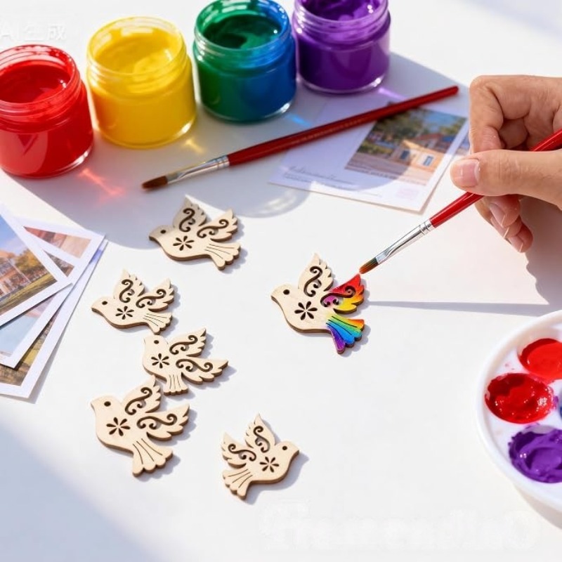 50pcs Unfinished Wooden Peace  - Craft Embellishment 评论和价格