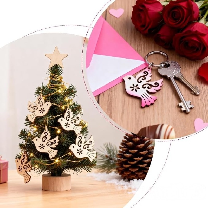 50pcs Unfinished Wooden Peace  - Craft Embellishment 评论和价格