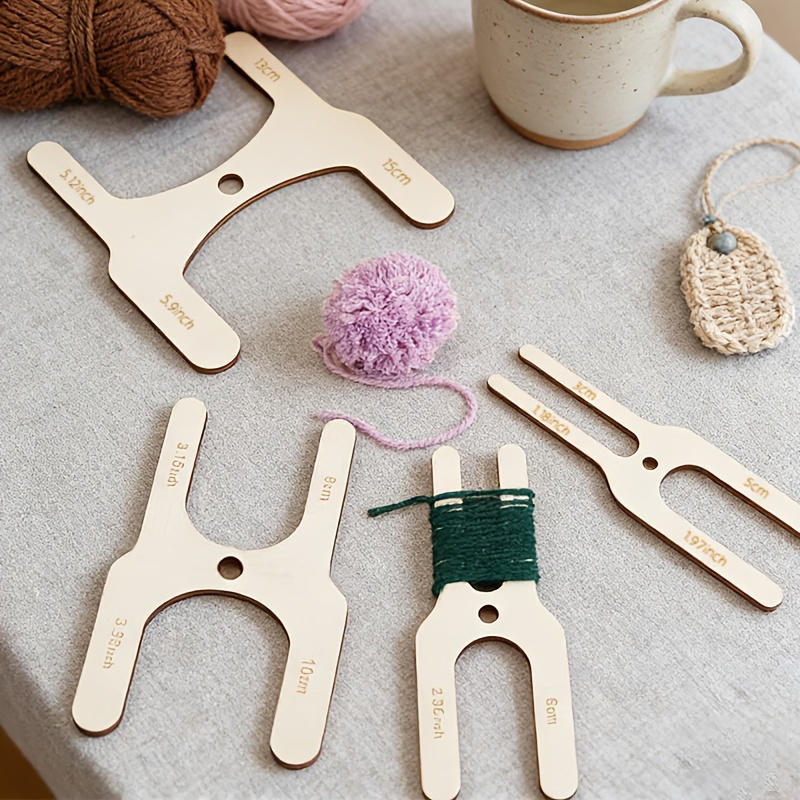4pcs Wooden Pom-Pom Maker Set  - Pom Pom Maker Tool 评论和价格