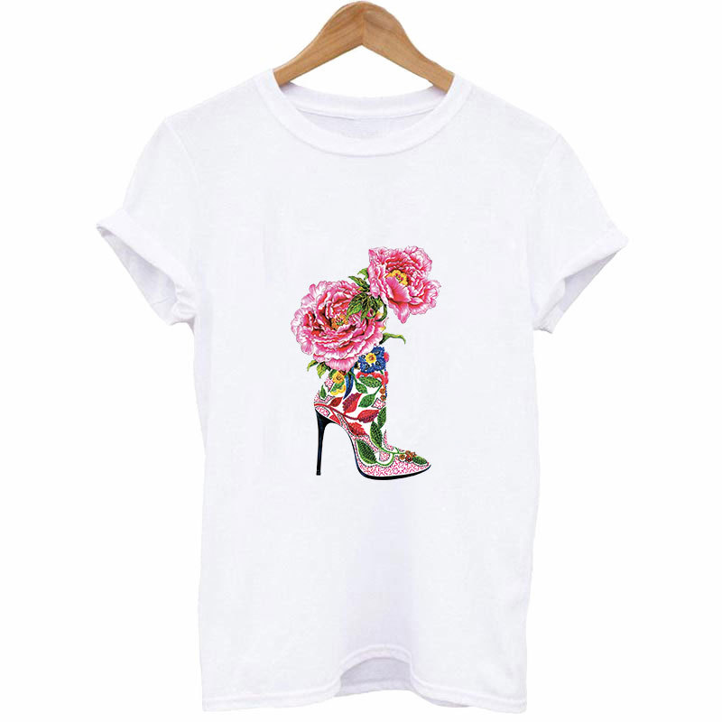 High heels flowers Iron On Pat - Applique Patch Flower 评论和价格