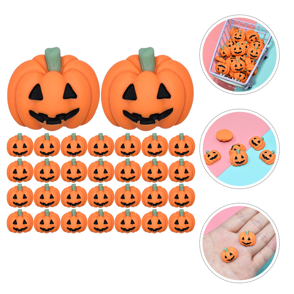 50Pcs Mini Resin Pumpkin Charm - Embellishment Crafts 评论和价格