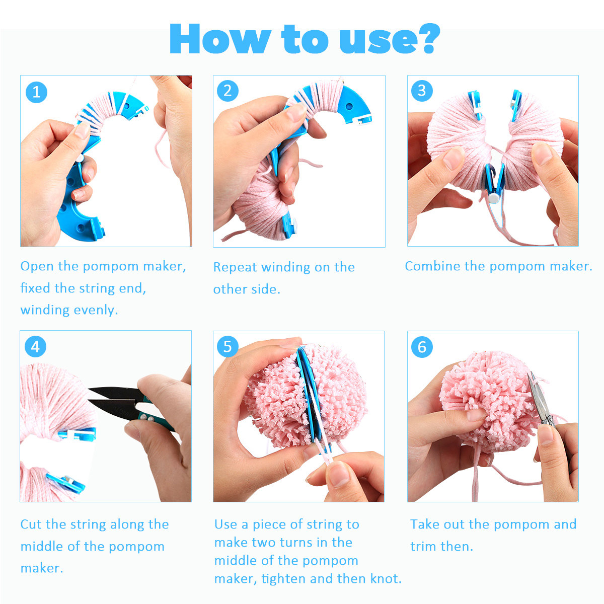 8Pcs Pompom Makers 4 Sizes Ess - Pom Pom Maker Tool 评论和价格